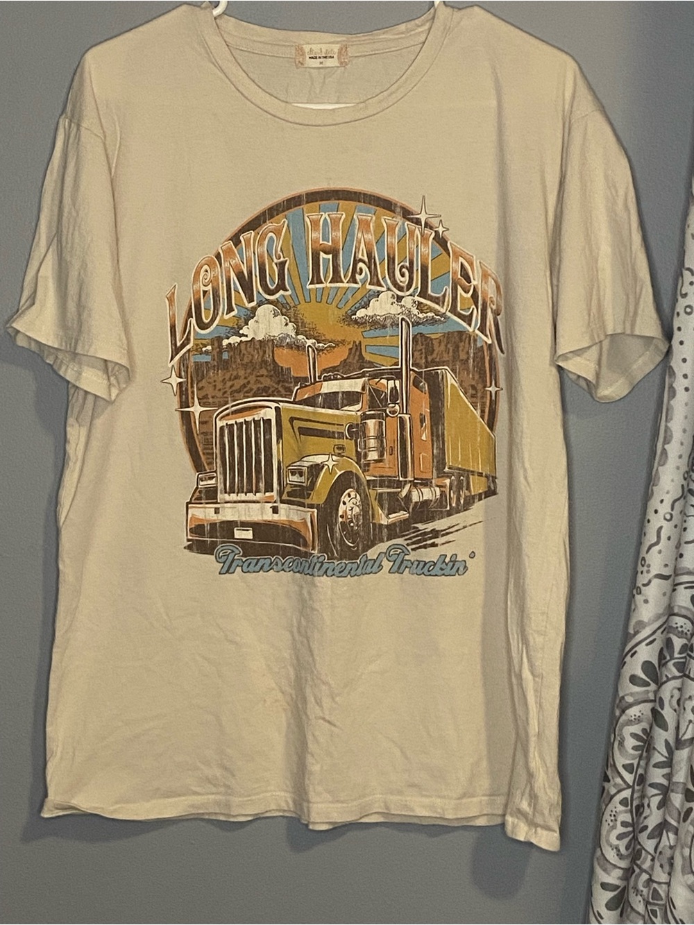 Altar'd State Cream Graphic Tee with Tan Accents